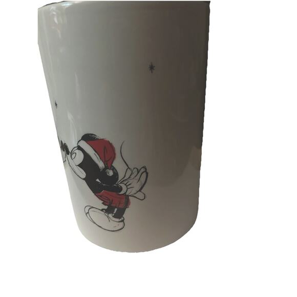 Disney White Mickey And Minnie Mouse Christmas Ceramic Canister - Picture 4 of 10